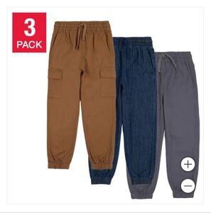 New!! Pekkle boys toddler set Kids' 3-pack Pants 100% Cotton Pull-on Gray Size 6
